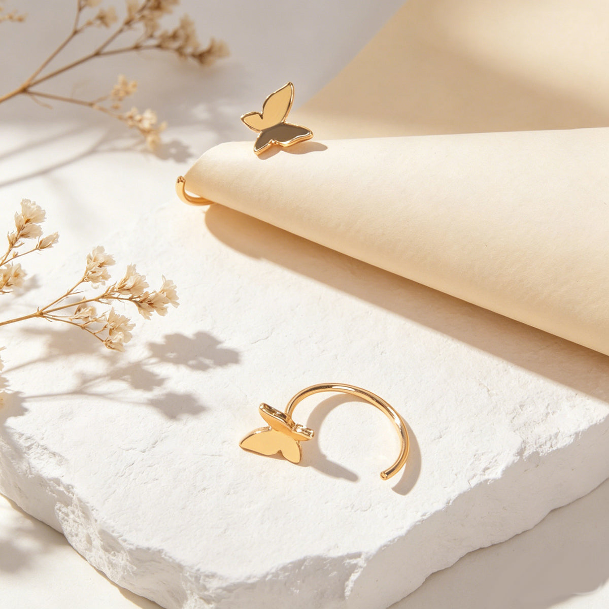 Minimalist Gold Silver Butterfly Cute Hoop Earrings Cute Stud Women Accessories