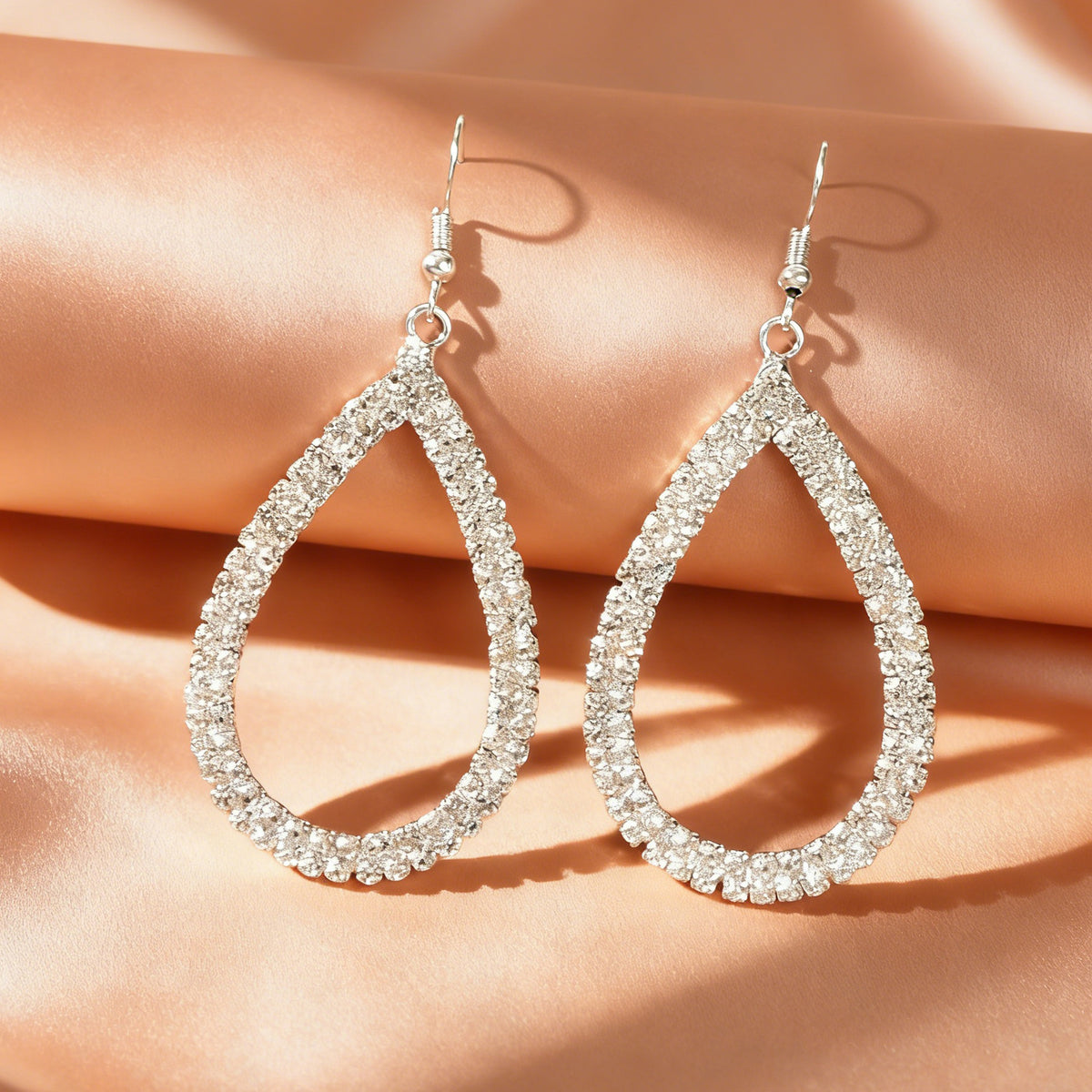 Silver Colour Stunning artificial crystal inlaid Drop Earrings Gorgeous Jewelry