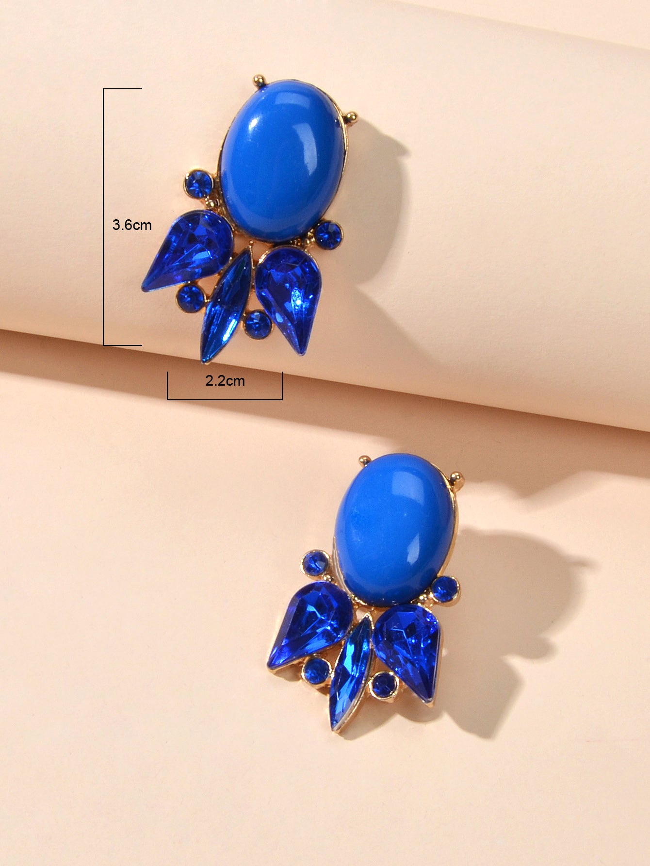 Retro Style Colorful Crystal Geometric Stud Earrings Party Fesvital Jewelry Gift