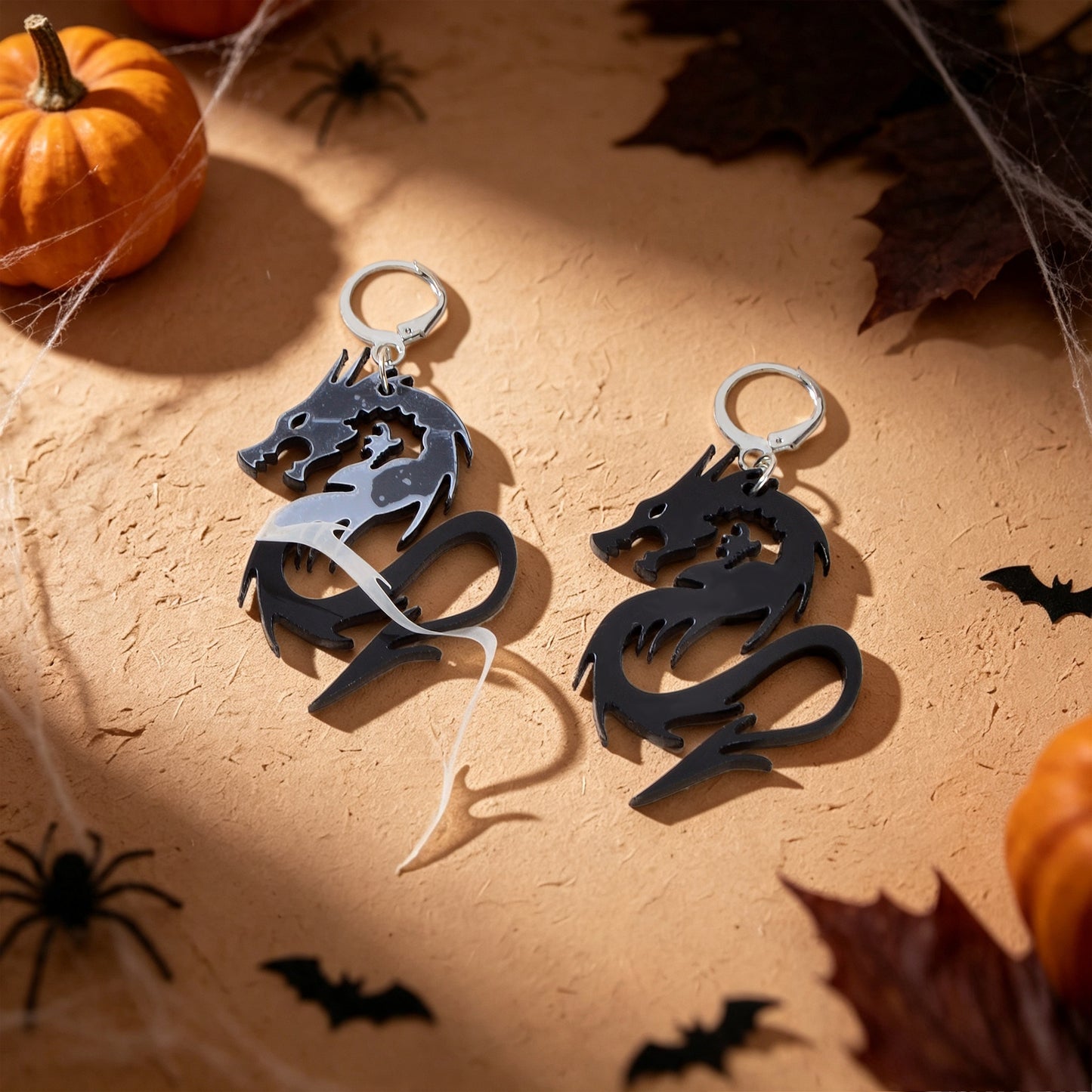 Halloween Acrylic Dragon Dangle Hoop Earring Gothic Spooky Party Cosplay Jewelry