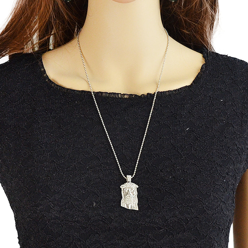 Designer Jewellery Long Silver Gold Popcorn Chain Rhinestone Avatar Pendant Necklace