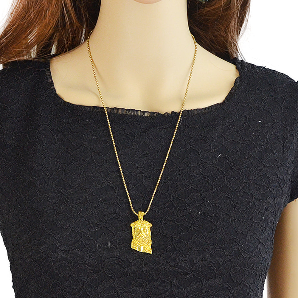 Designer Jewellery Long Silver Gold Popcorn Chain Rhinestone Avatar Pendant Necklace