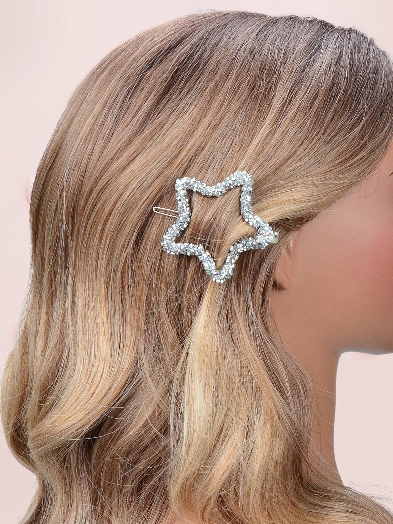 Sparkling Full Rhinestone Star Circular Hair Clip Elegant Hair Accessory Gift