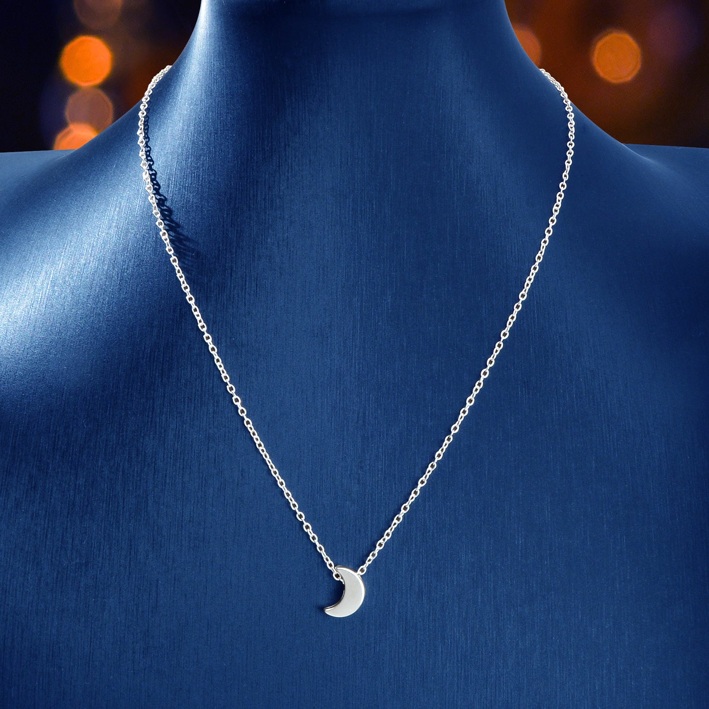90s Gold Silver Color Chain With Tiny Moon Charm Necklace Jewellery Gifts Choker