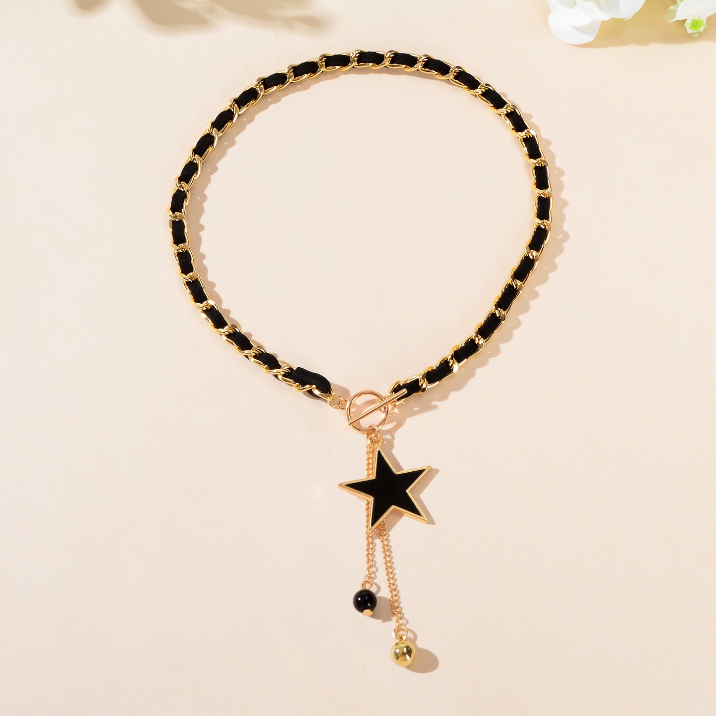 1pc Designer Stylish Butterfly Charm and Ball Pendant Tassel Braided Long Necklace Women Party Daily Jewelry