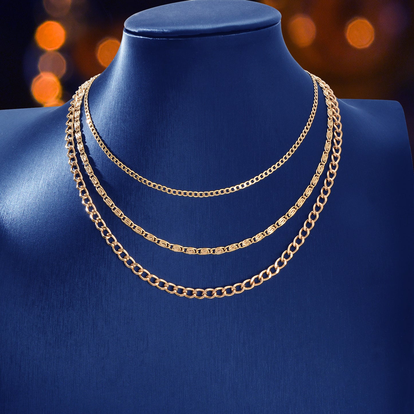 3 pcs Gold Silver Chain Boho Chic Minimalist Necklace Women Accessories Jewelry