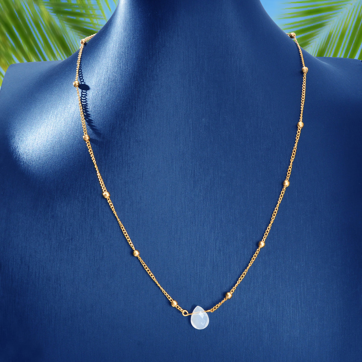 Boho Gold Silver Metal Round Beads Water Drop Charm Stunning Choker Necklace
