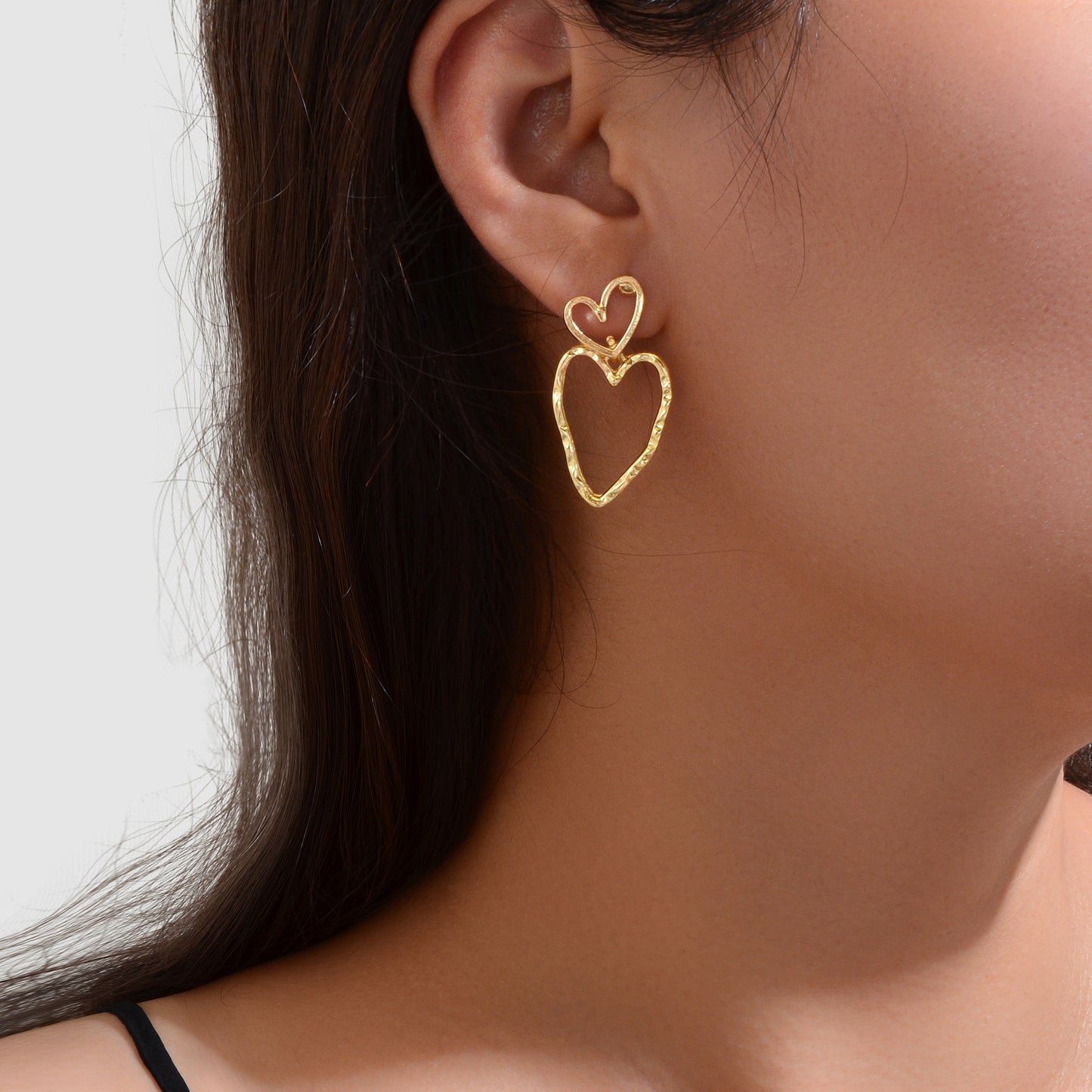 Stylish Golden Hollow Heart Dangle Earrings Women Dating Party Daily Jewelry
