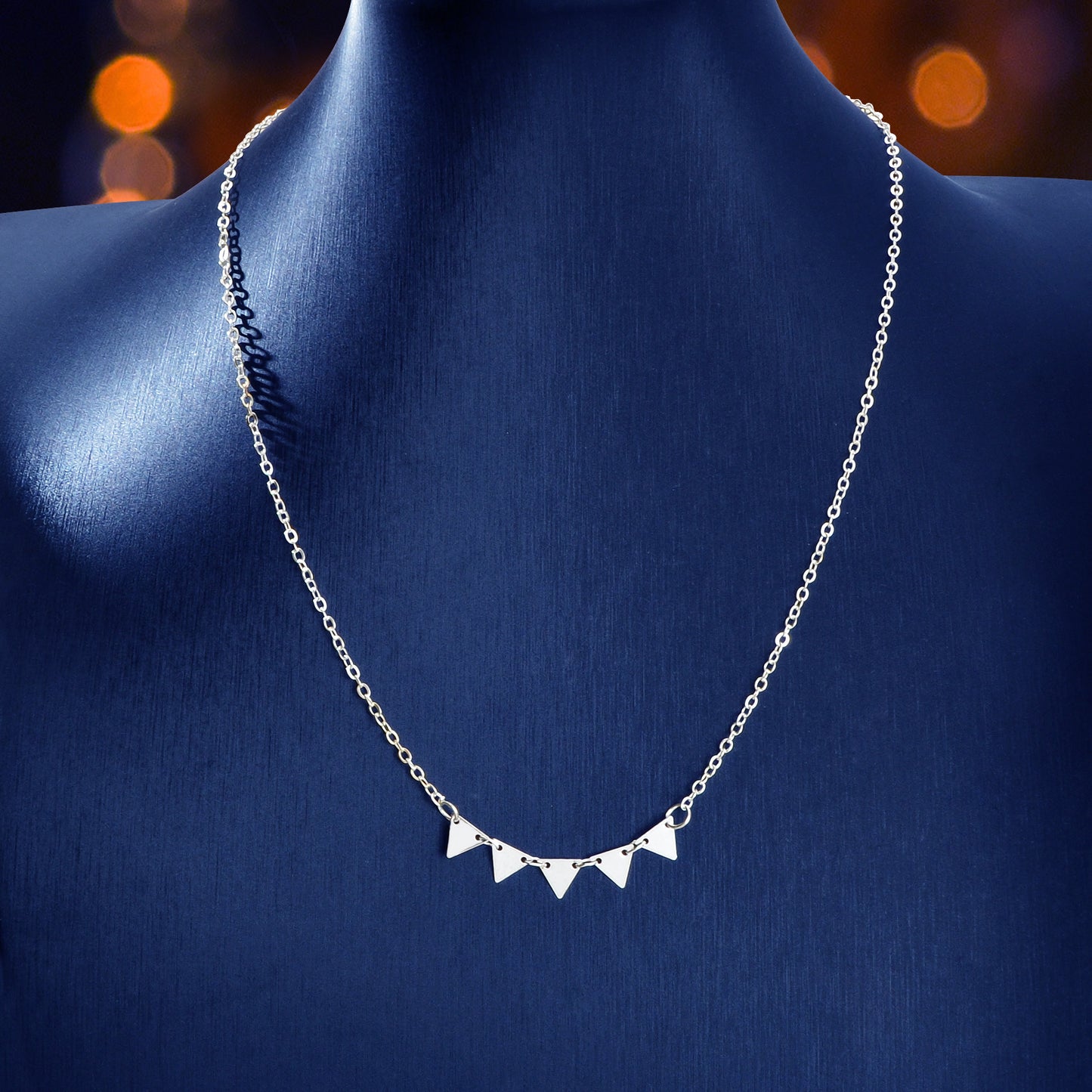 Basic Business Triangle Decor Silvery Chain Collar Necklace Party Daily Officework Jewelry