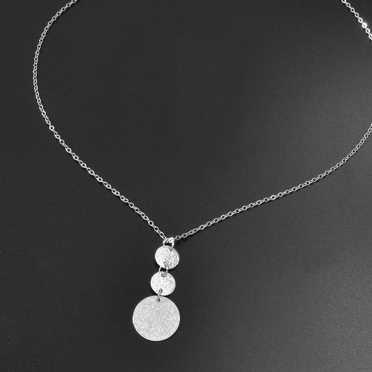 Unique Gold Chain Geometric Round Disc Minimalist Charm Necklace Trendy Jewelry