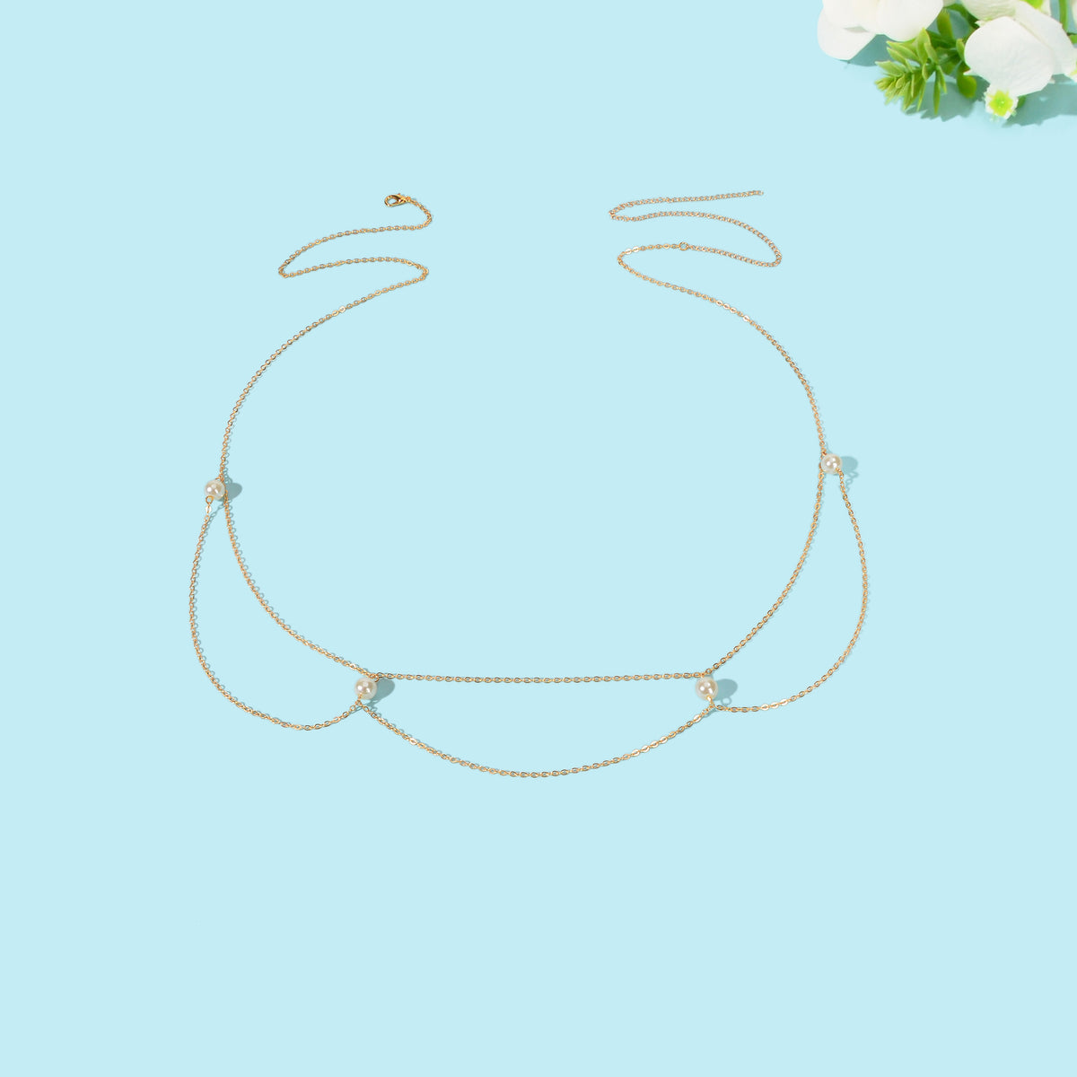 AU Local Multilayer Body Belly Jewellery Adjustable Waist Chain Pearl Body Chain