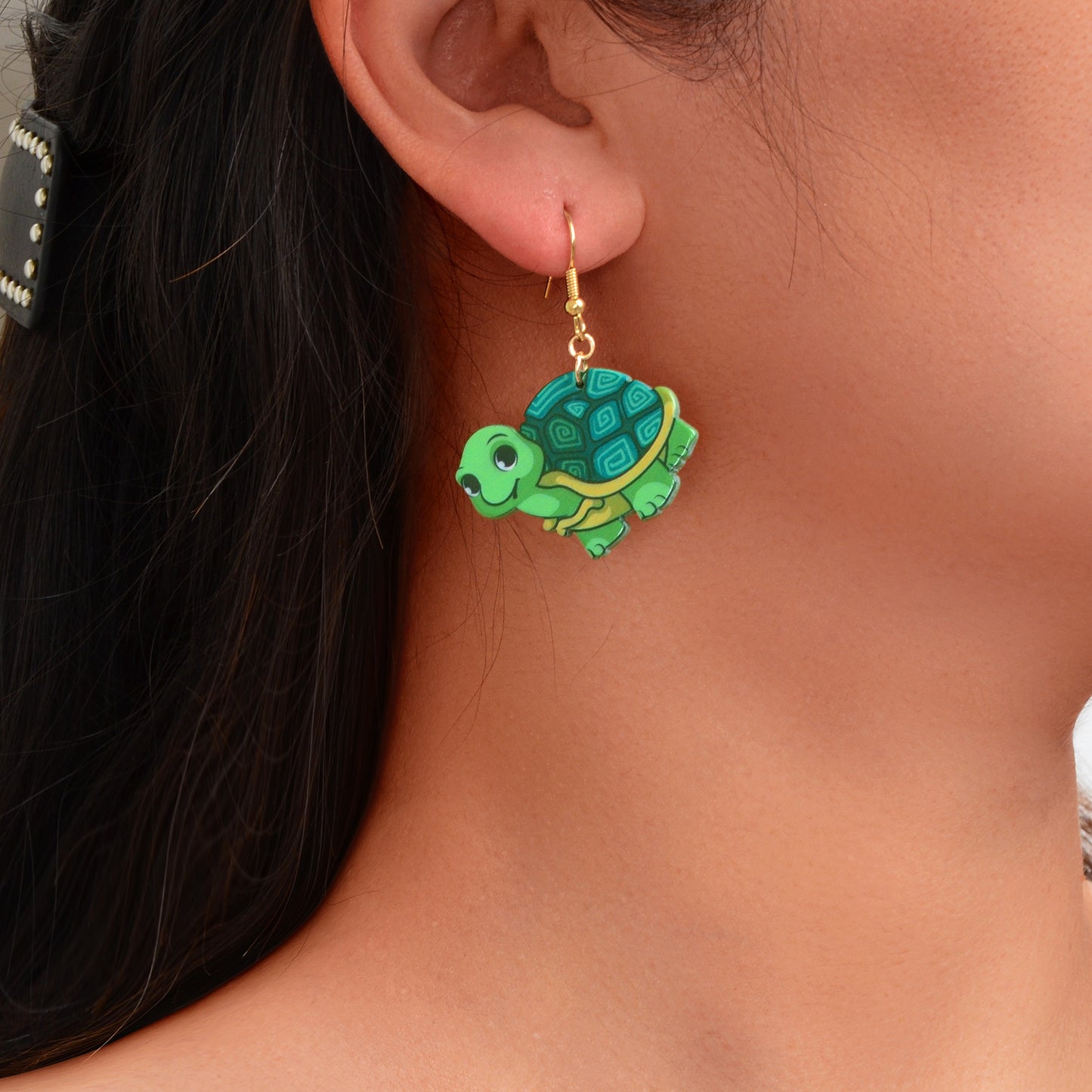 Lovely Acrylic Turtle Animal Dangle Earrings Women Holiday Party Daily Jewelry