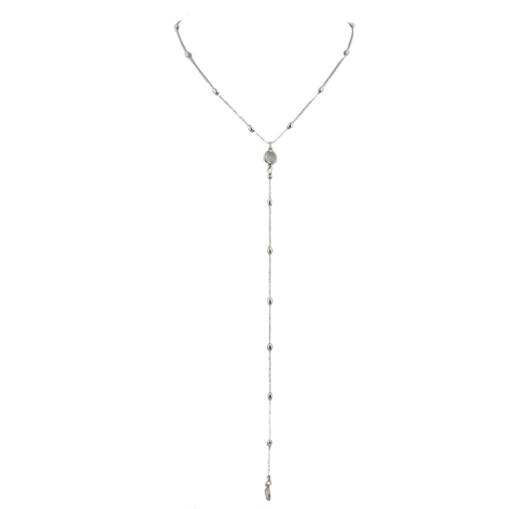 Sexy Gold Silver Beads Long Y shape Pendant Necklace Girls Teens Party Jewellery