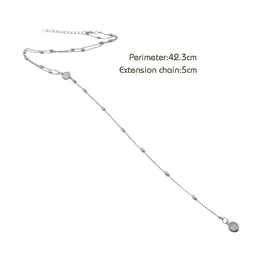 Sexy Gold Silver Beads Long Y shape Pendant Necklace Girls Teens Party Jewellery