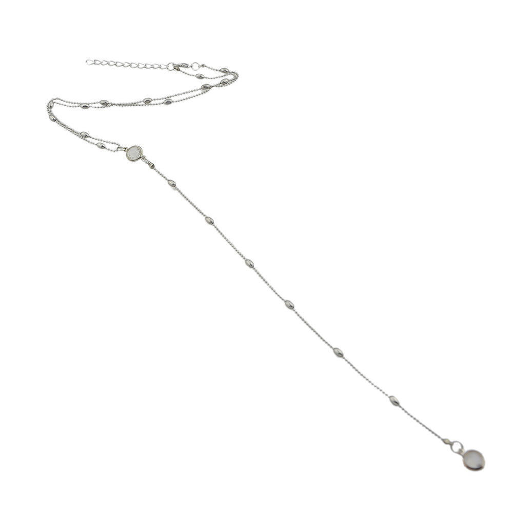 Sexy Gold Silver Beads Long Y shape Pendant Necklace Girls Teens Party Jewellery