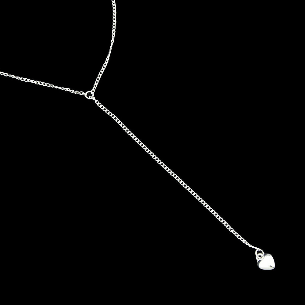 Minimalist Jewelry Gold Silver Double layer Chain Heart Pendant Y Shape Necklace