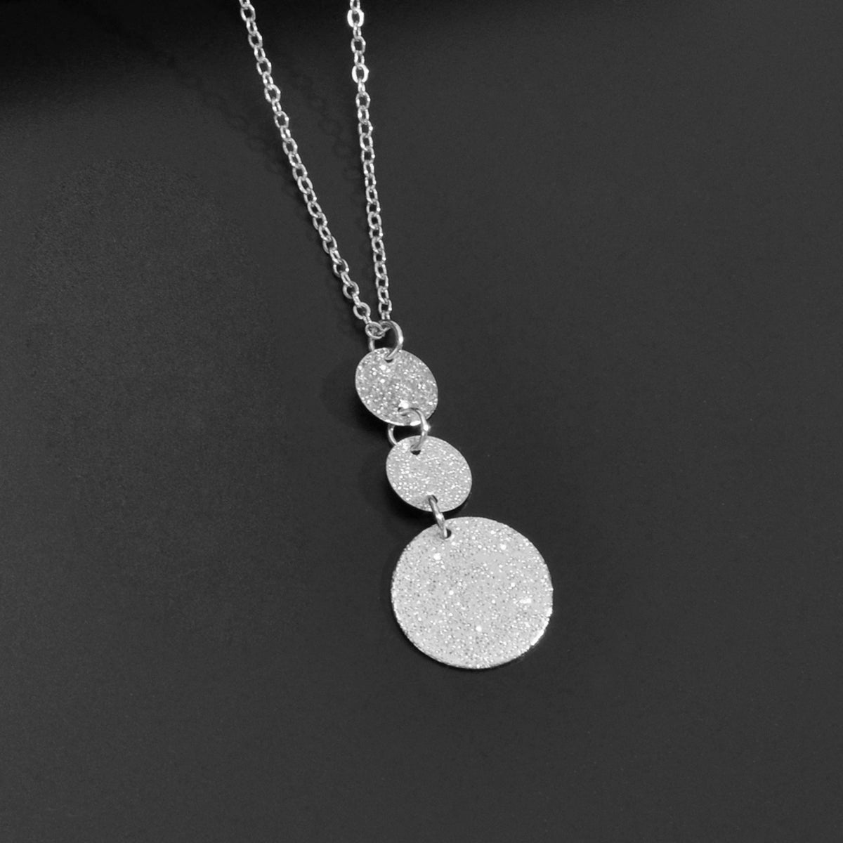 Unique Gold Chain Geometric Round Disc Minimalist Charm Necklace Trendy Jewelry