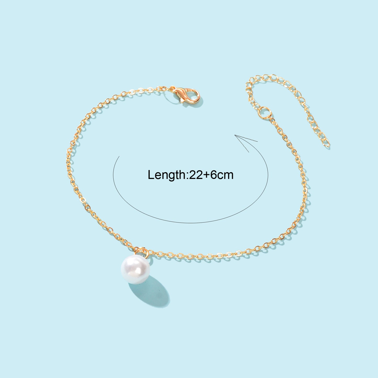 Adjustable Beach Pearl Charm Anklet Women Boho Ankle Gold Foot Chain Jewellery