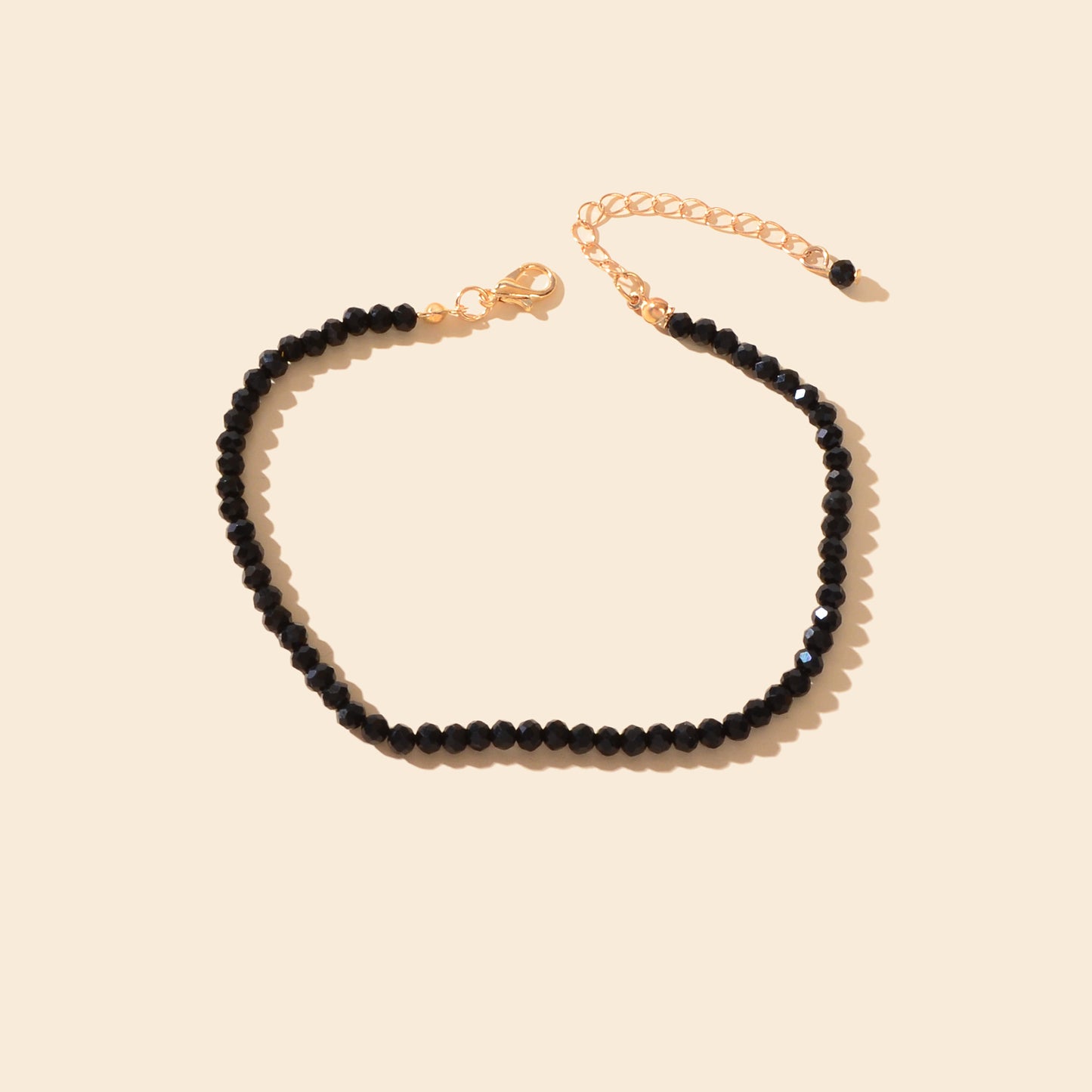 Handmade Beach Stylish Black Beads Foot Chain Anklet Bracelet Vacation Jewellery