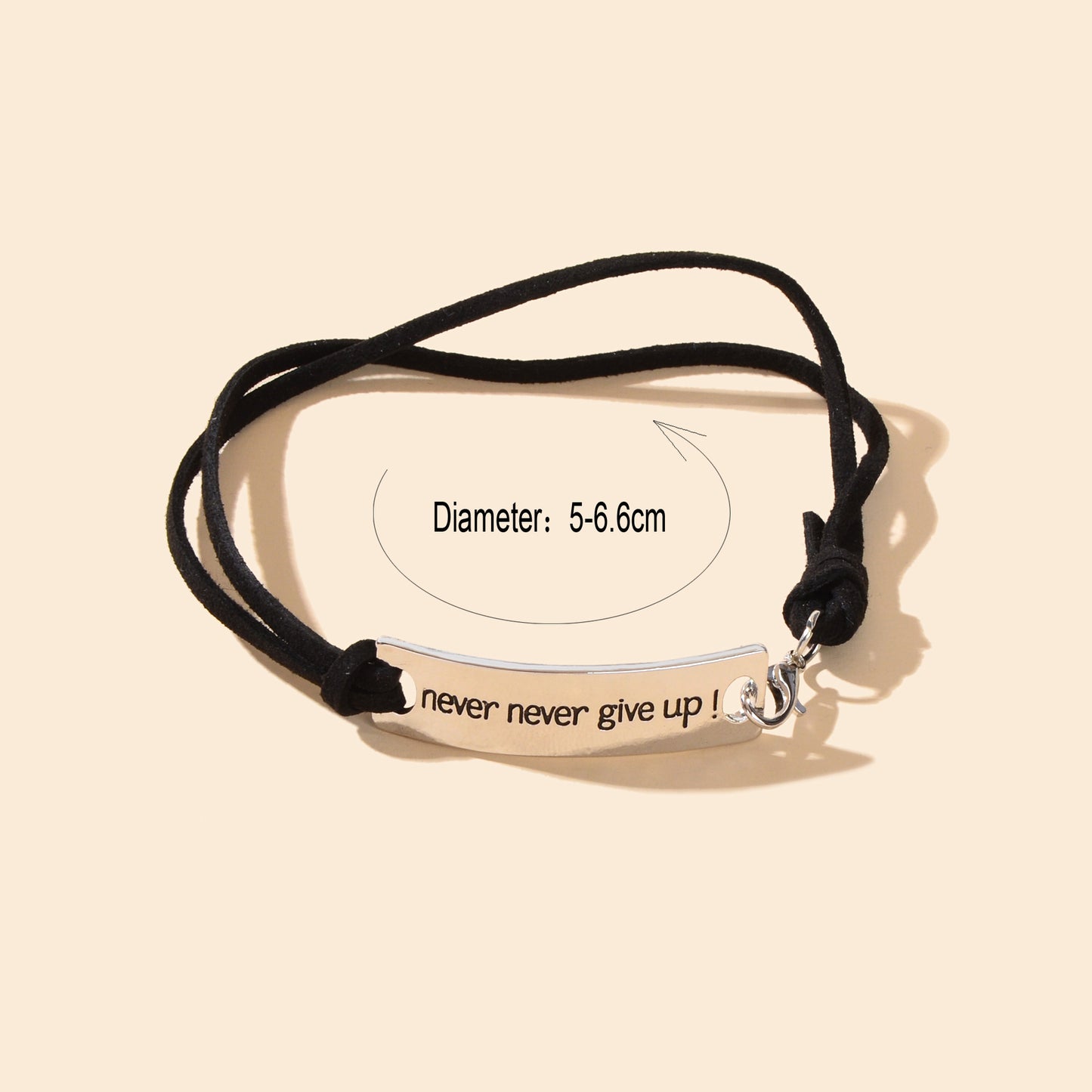 Minimalist Foot Jewellery PU leather Rope Silver with Letters Rectangular Metal Decor Anklet