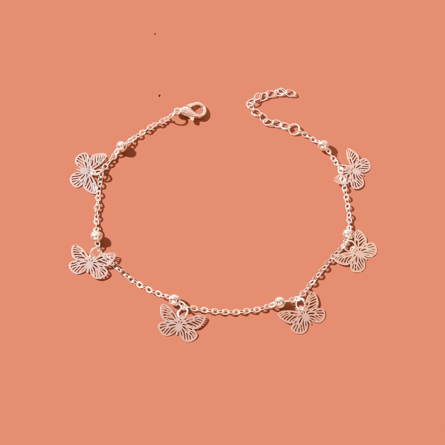 Silver Butterfly Charm Anklet Boho Beach Foot Jewellery Ankle Bracelet for Girls