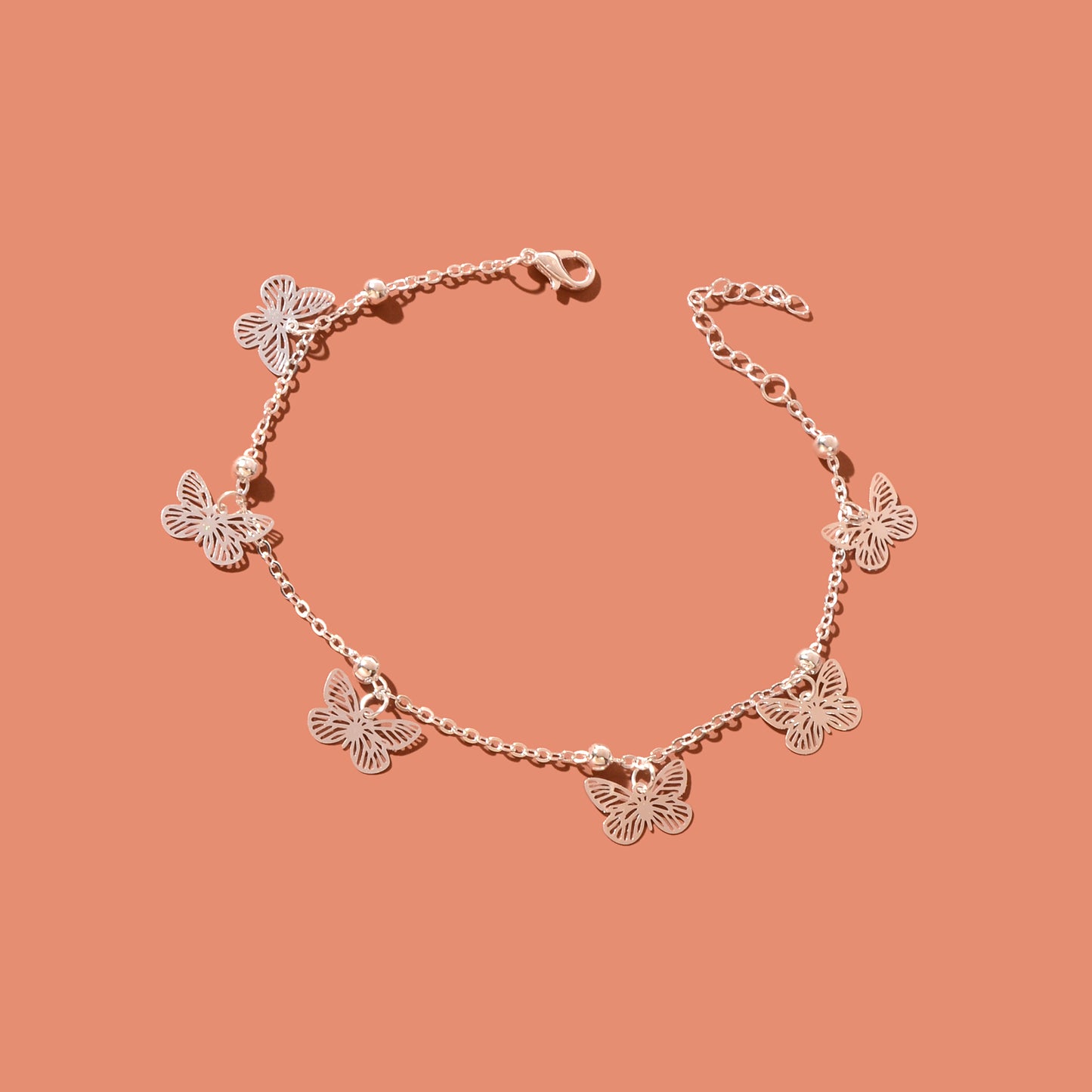 Silver Butterfly Charm Anklet Boho Beach Foot Jewellery Ankle Bracelet for Girls