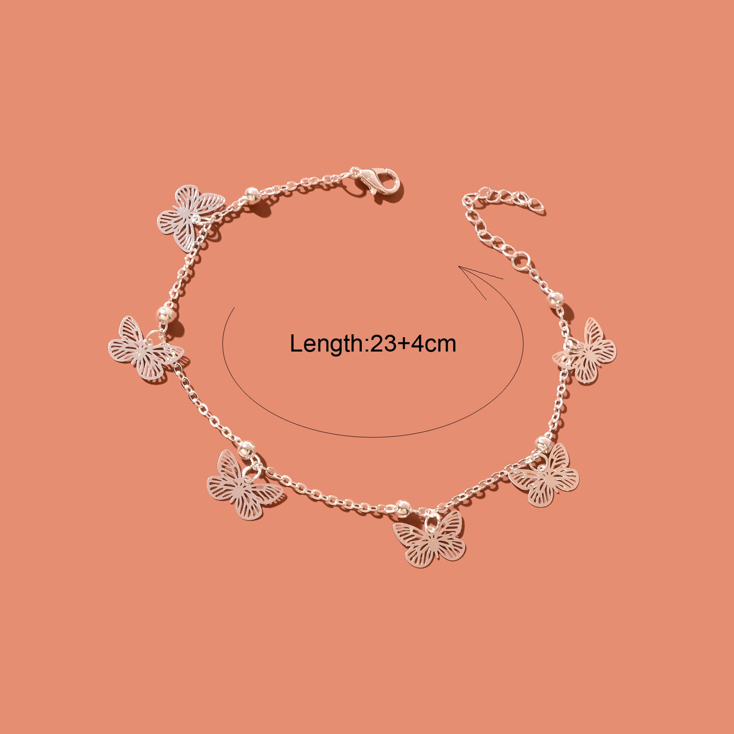 Silver Butterfly Charm Anklet Boho Beach Foot Jewellery Ankle Bracelet for Girls