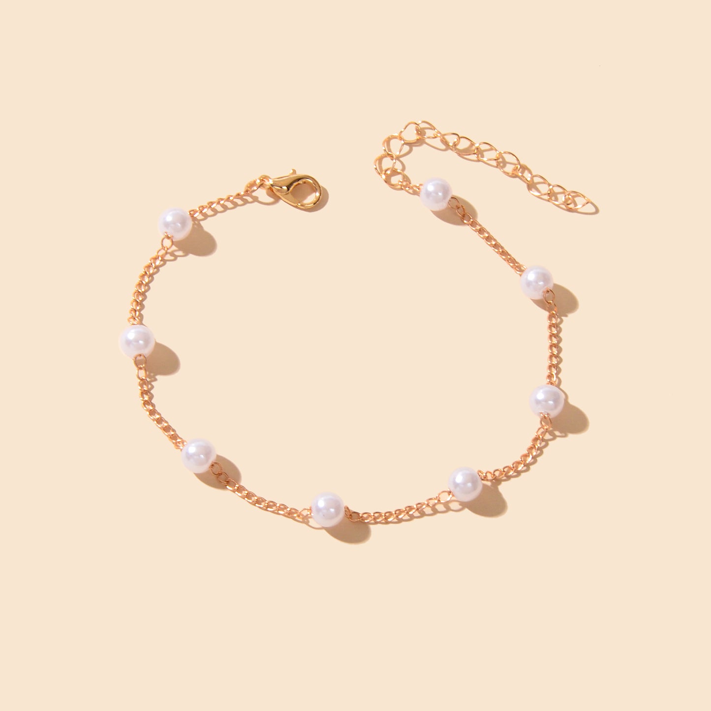 Boho Gold Chain Pearl Beads Dainty Anklet Bracelet Summer Beach Foot Jewellery