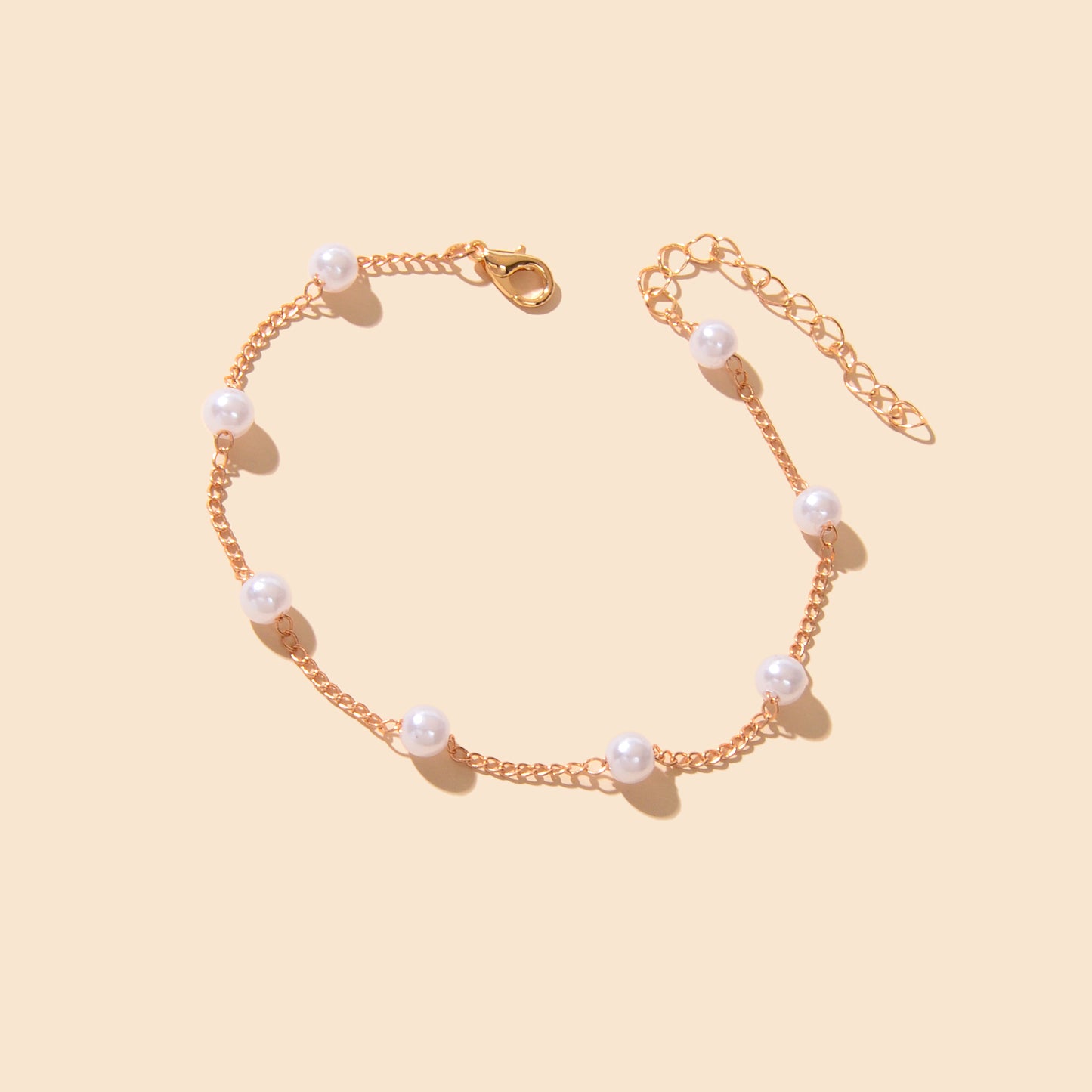 Boho Gold Chain Pearl Beads Dainty Anklet Bracelet Summer Beach Foot Jewellery
