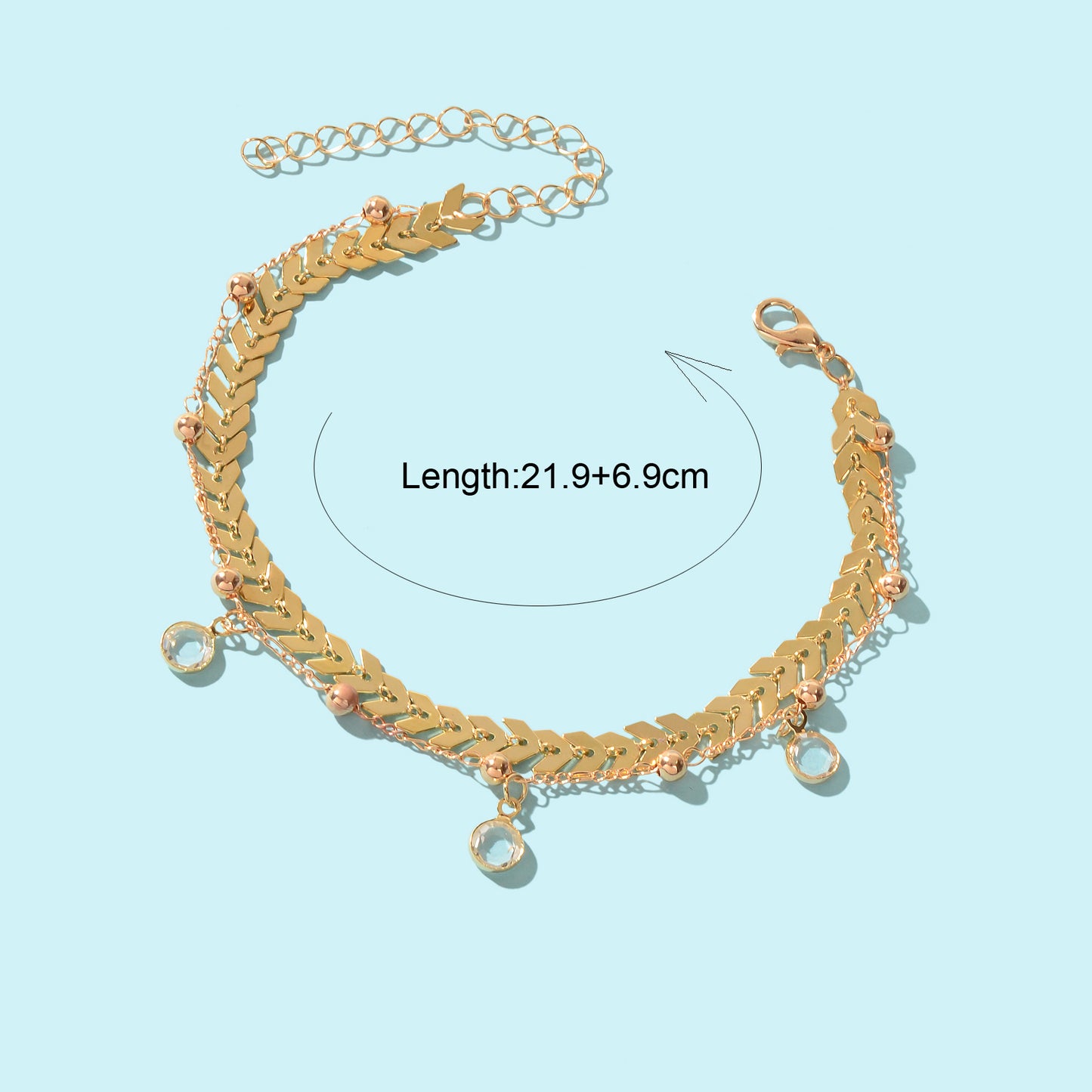 Beach Accessories Foot Jewelry Bead Decor Double layer Chain Fashion Anklet for Women