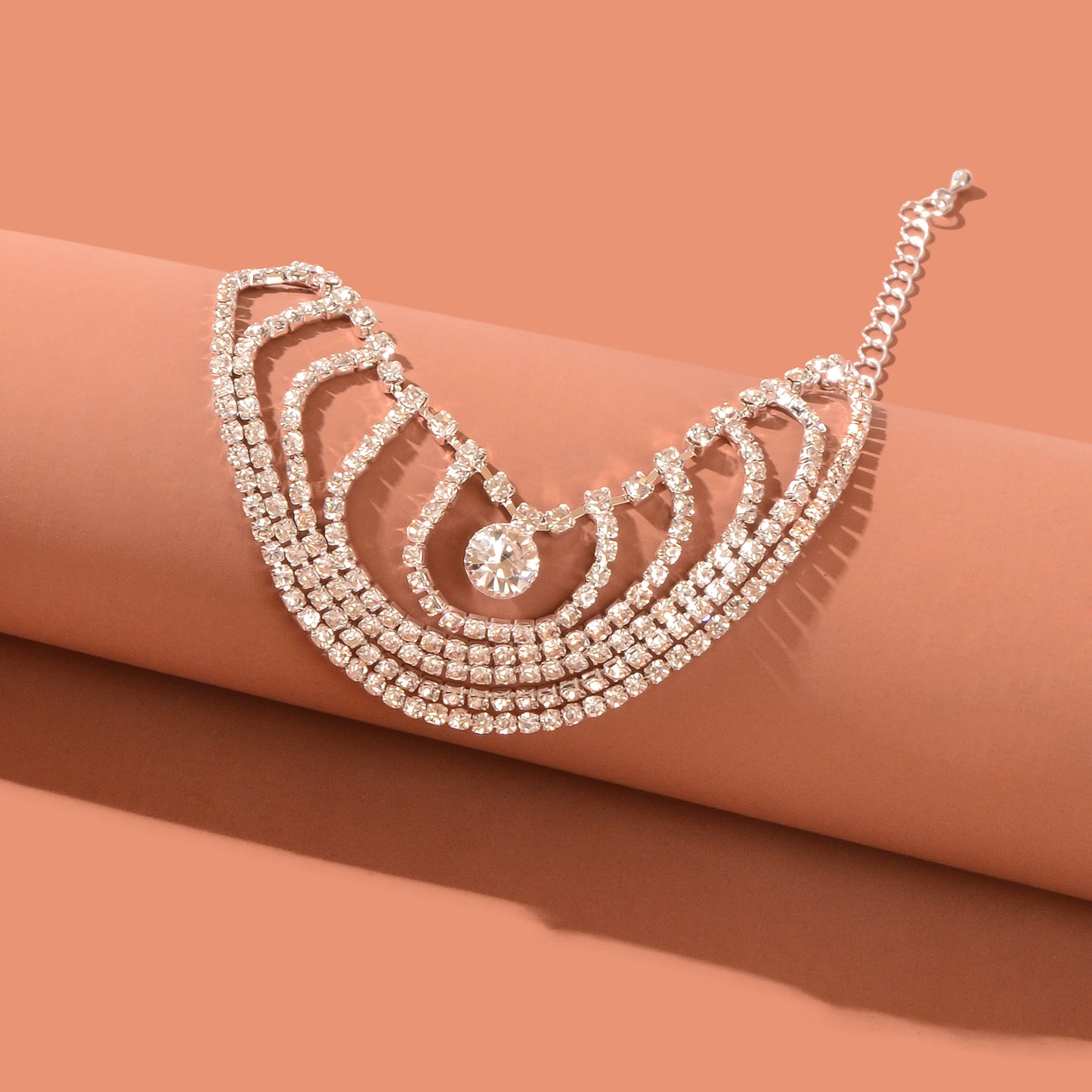 1 pc Beach Party Foot Jewelry Rhinestone Decor Tassel Chain Luxurious Anklet