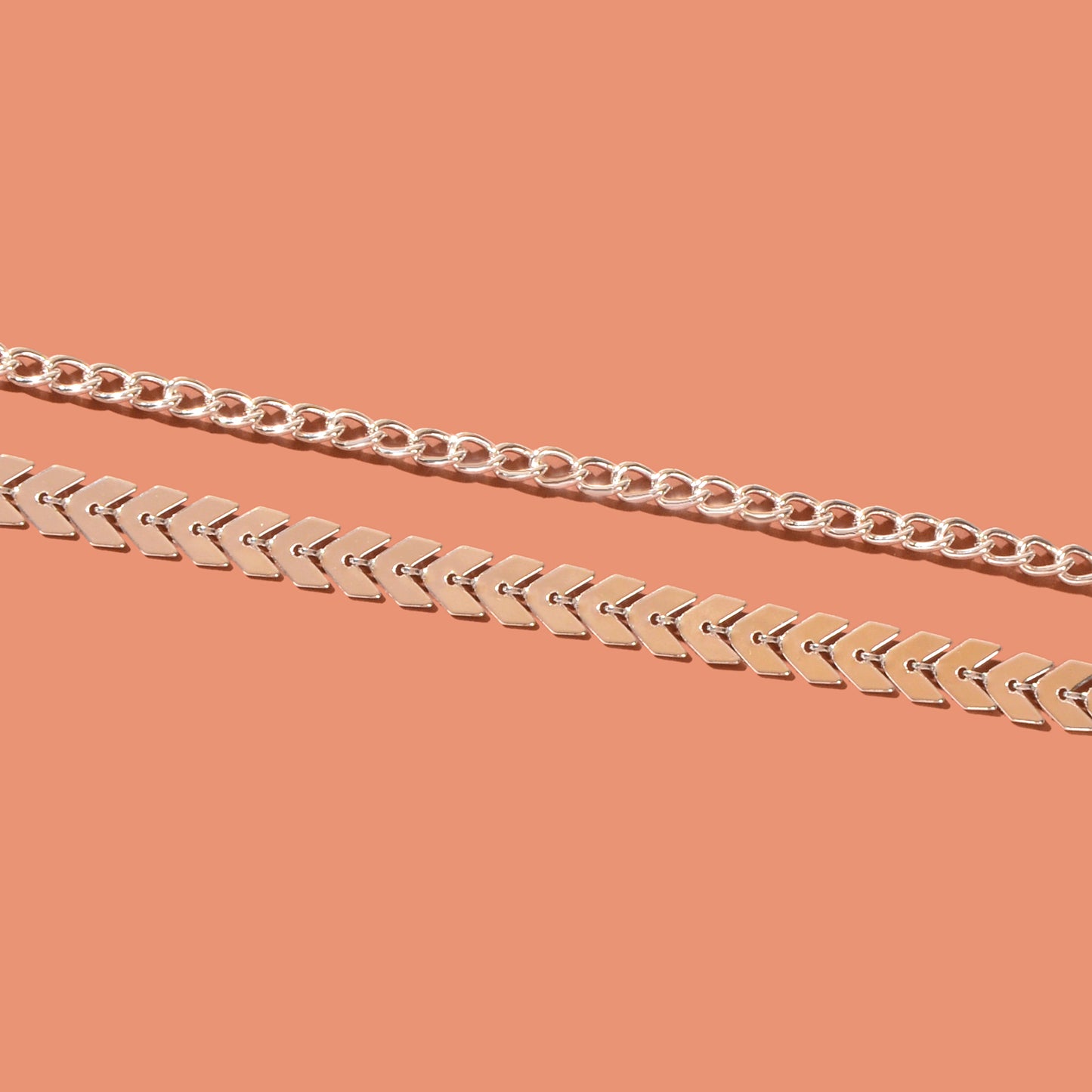 Double layer Silver Link Chain Arrow Boho Beach Anklet Adjustable Foot Jewellery