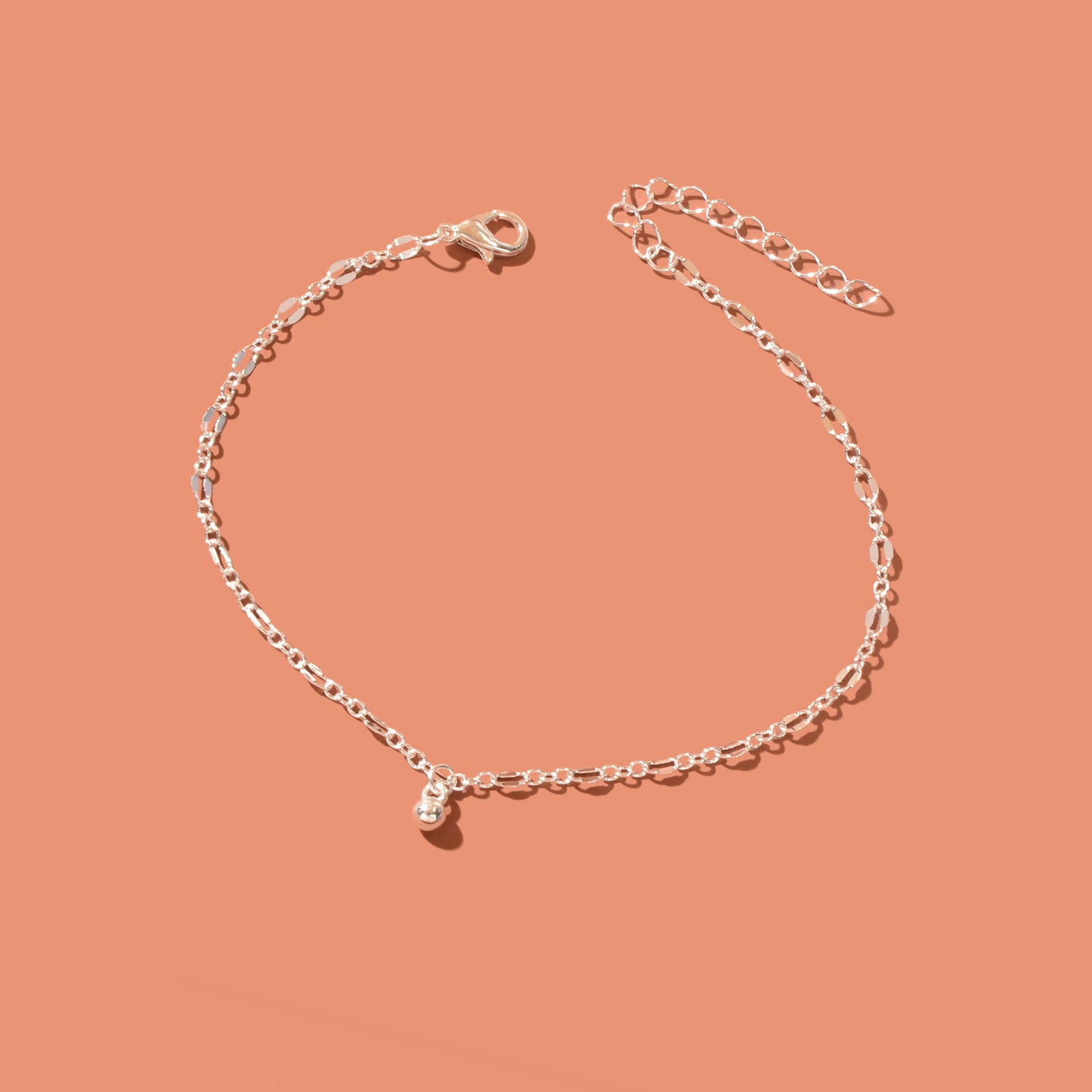 Foot Jewelry Bead Decor Silvery Chain Fashion Anklet for Women Beach Accessories