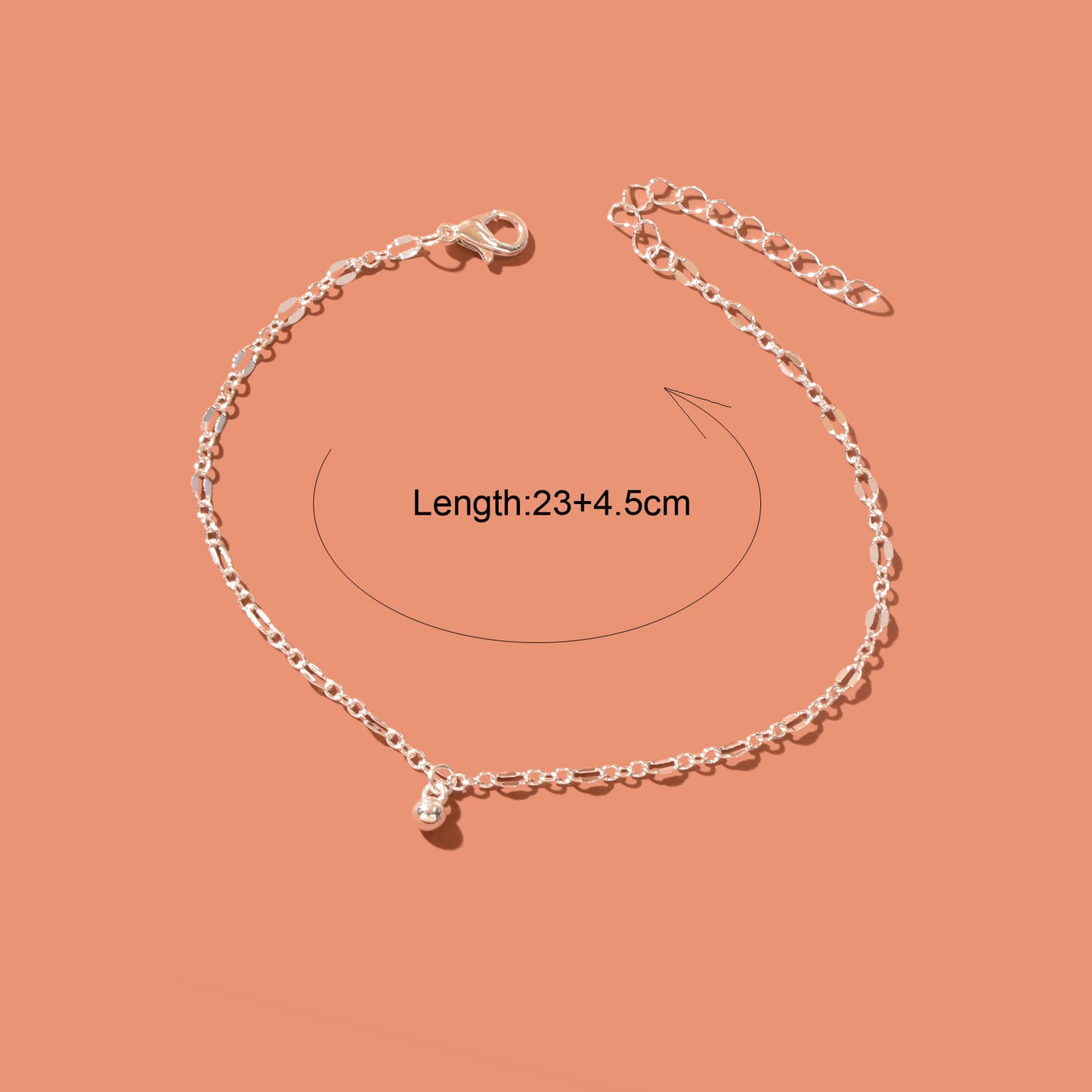 Foot Jewelry Bead Decor Silvery Chain Fashion Anklet for Women Beach Accessories
