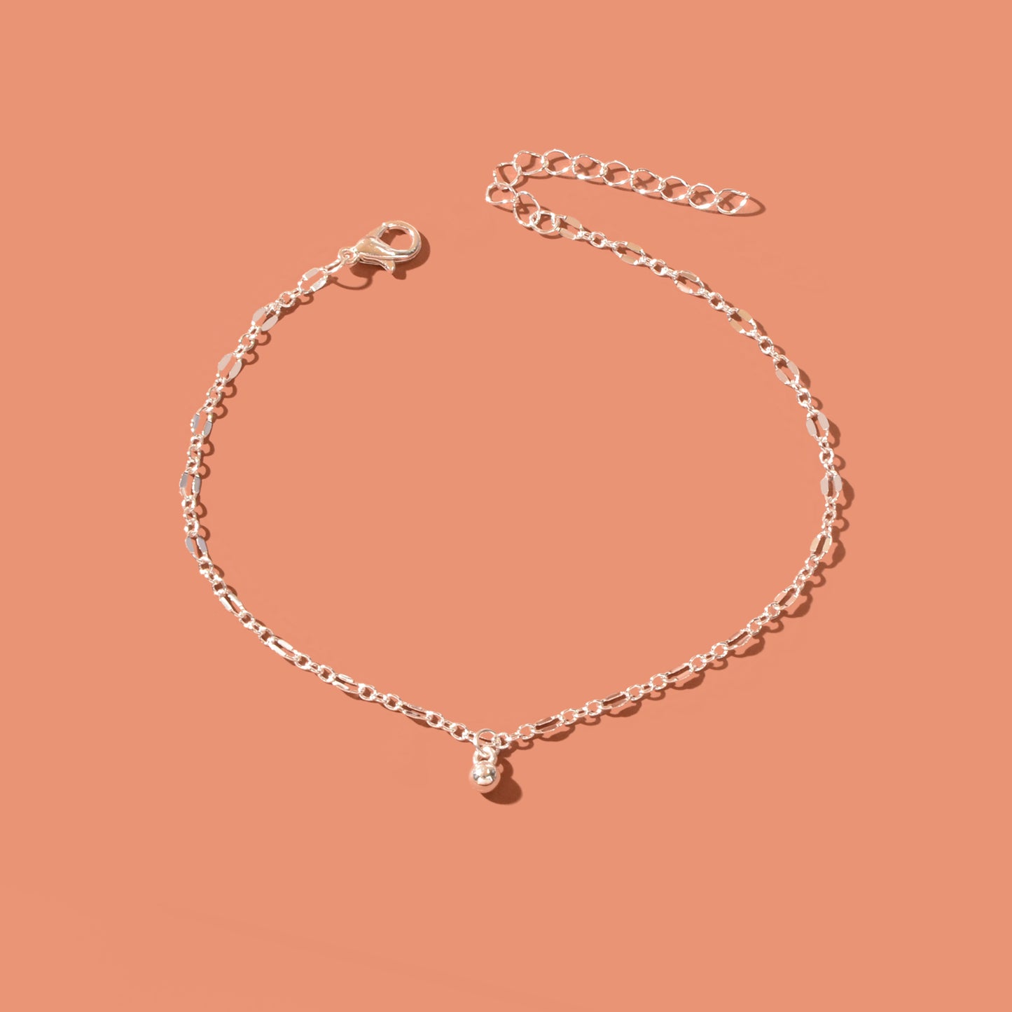 Foot Jewelry Bead Decor Silvery Chain Fashion Anklet for Women Beach Accessories