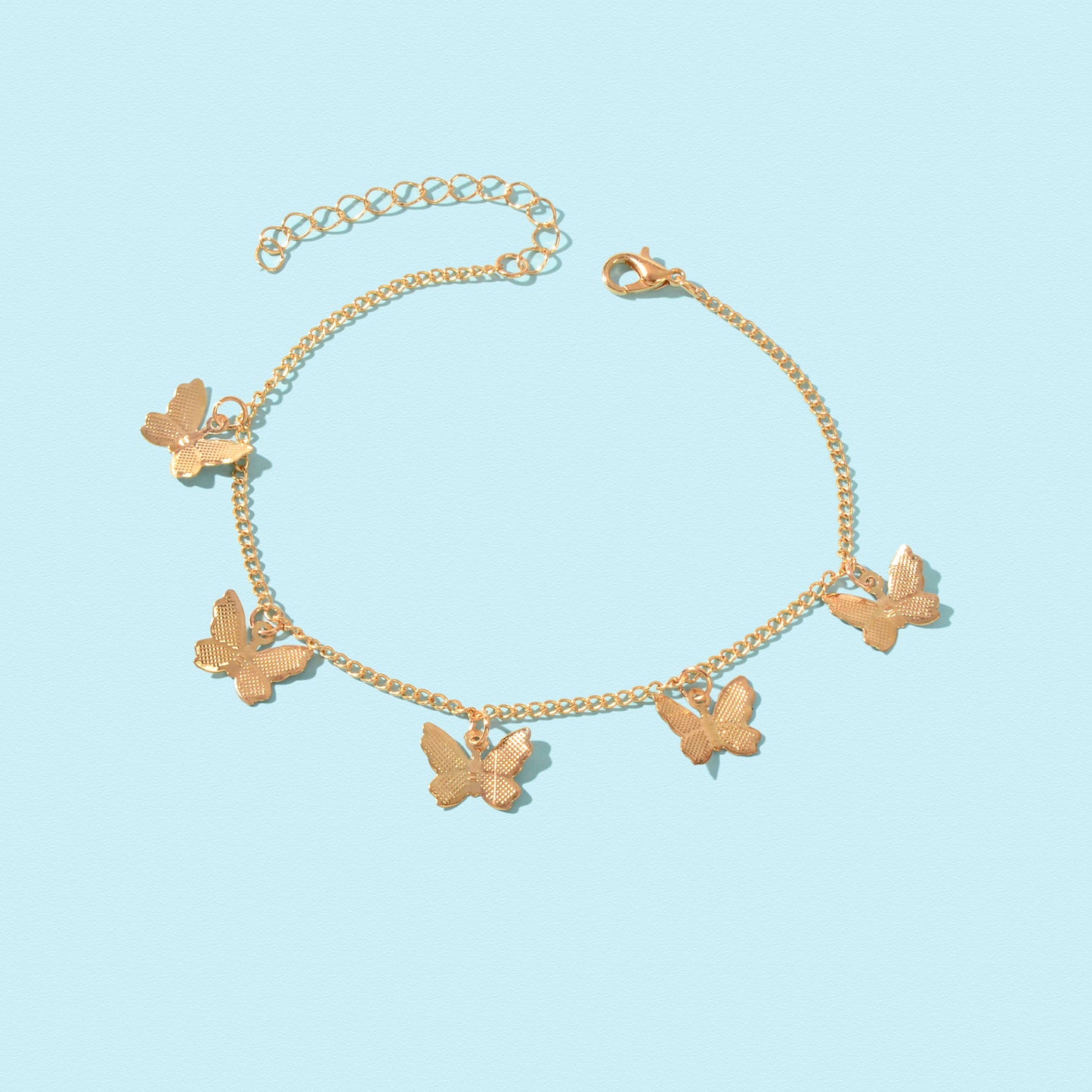Gold Colour Butterfly Charm Anklet Women Holiday Beach Boho Foot Chain Jewellery