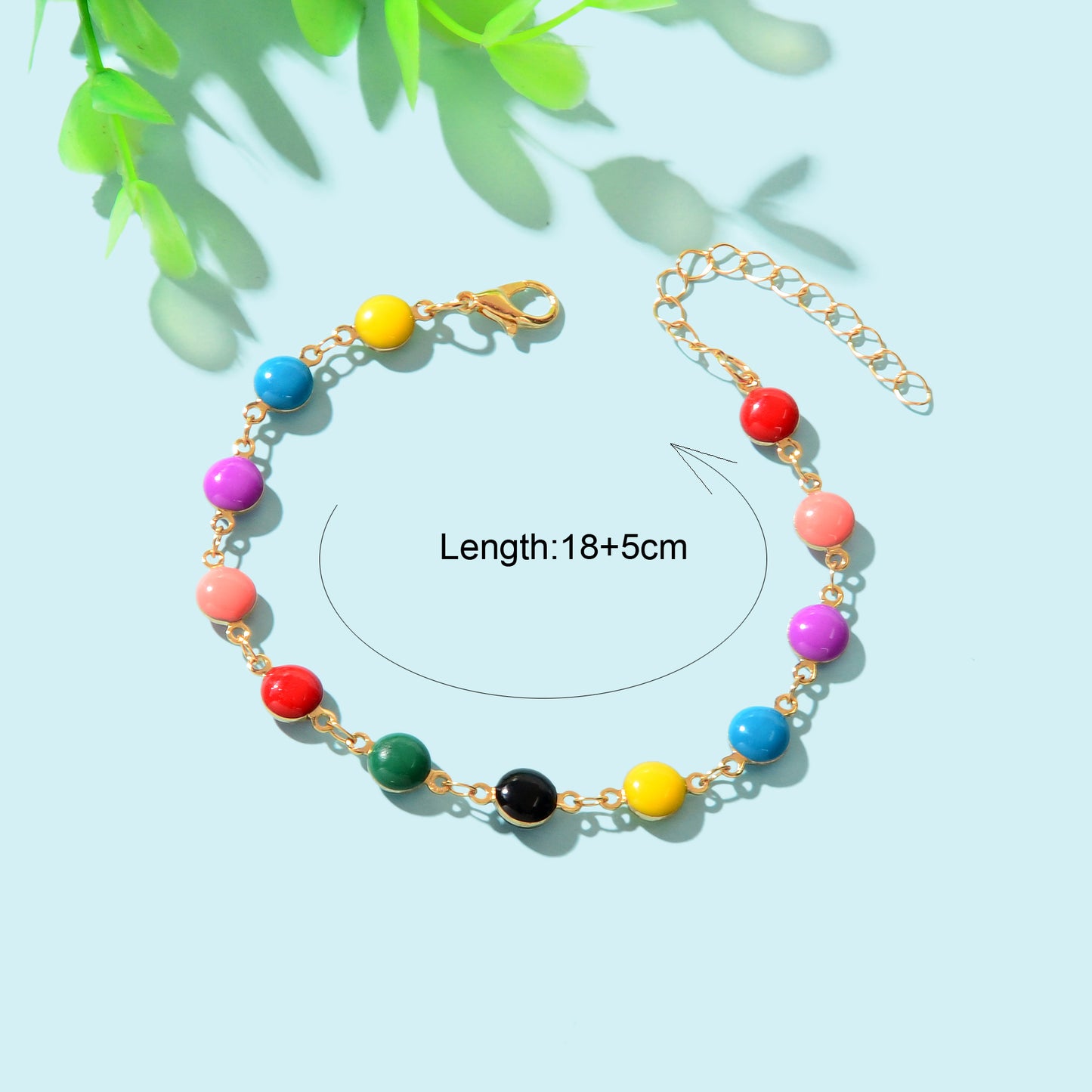 Y2k Style Sweet Candy Color Round Beaded Bracelets Daily Adjustable Jewelry