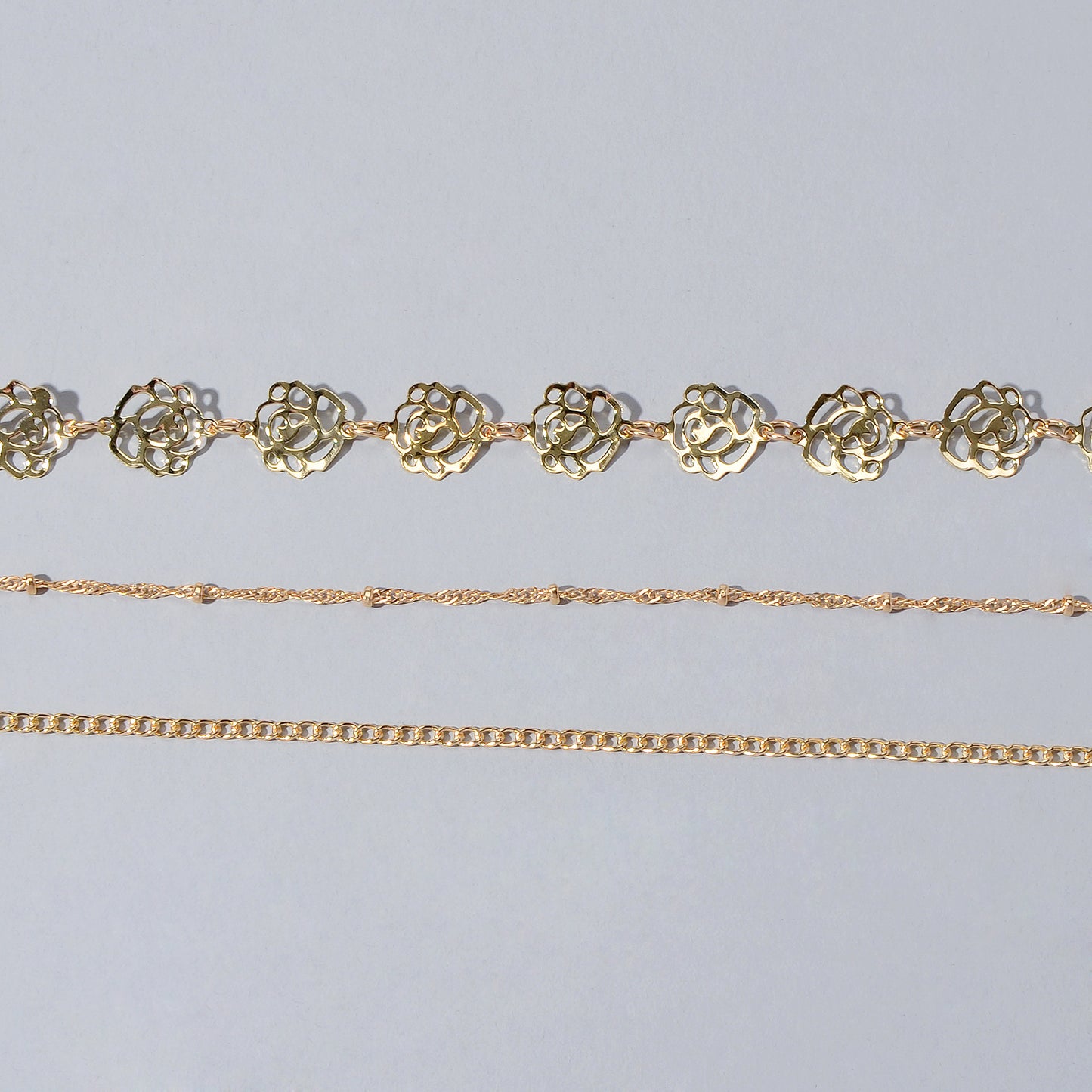 Multi-layer Gold Chain Flower Collar Necklace Ladies Fashion Party Accessories