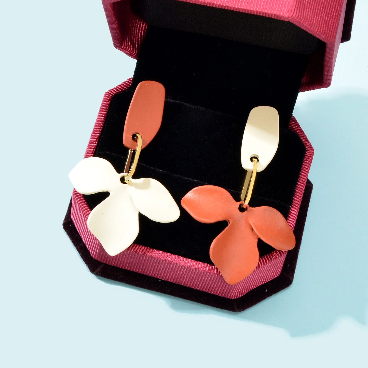 Designer Stylish Multicoloured Flower Dangle Stud Pierced Earrings Party Jewelry