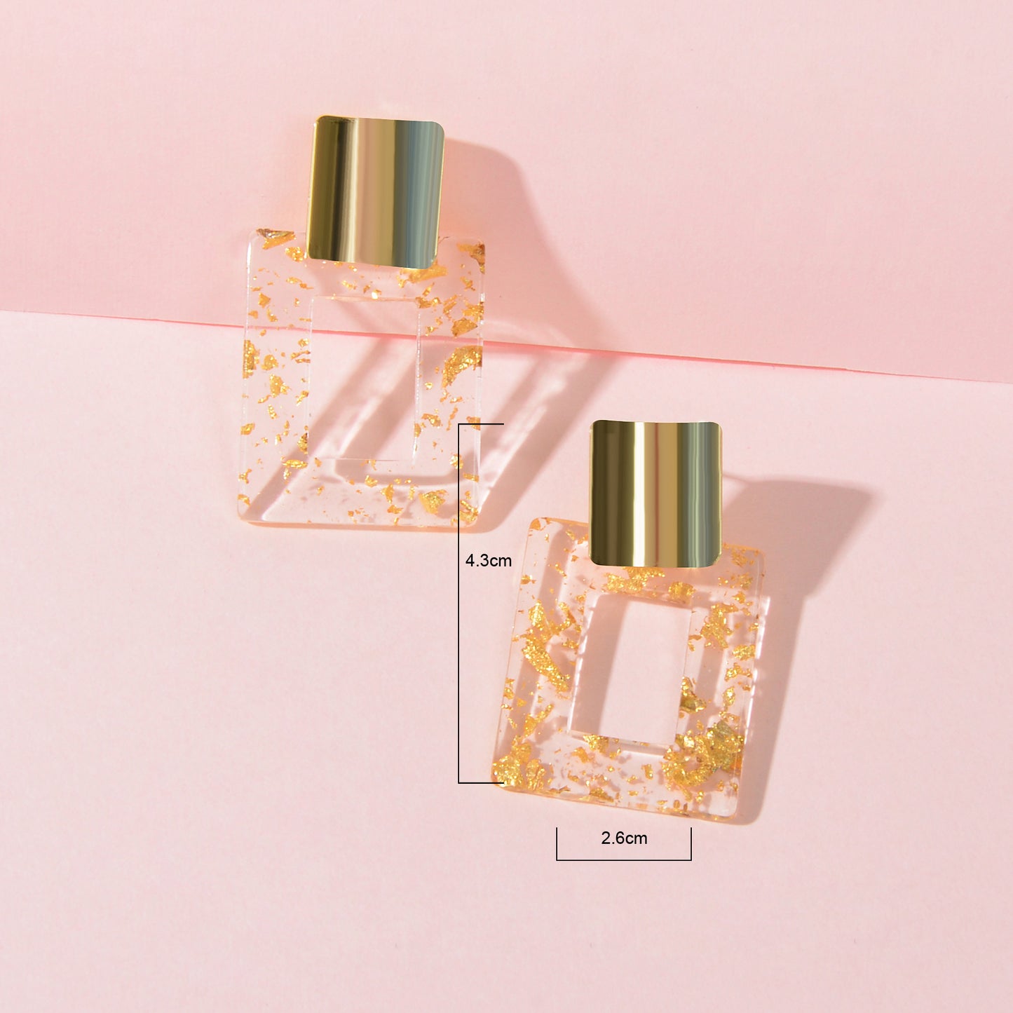 Multiple Clear Rectangle Geometric Unique Transparent Resin Party Earrings