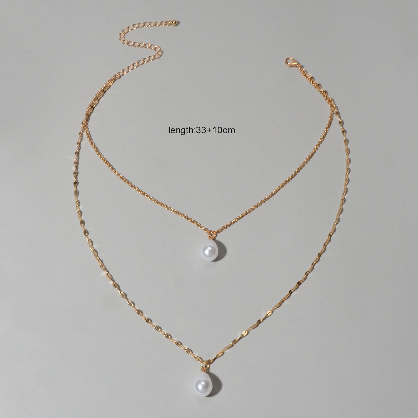 Fashion Double-layer Gold Chain Imitation Pearl Pendant Necklace Gift Jewelry