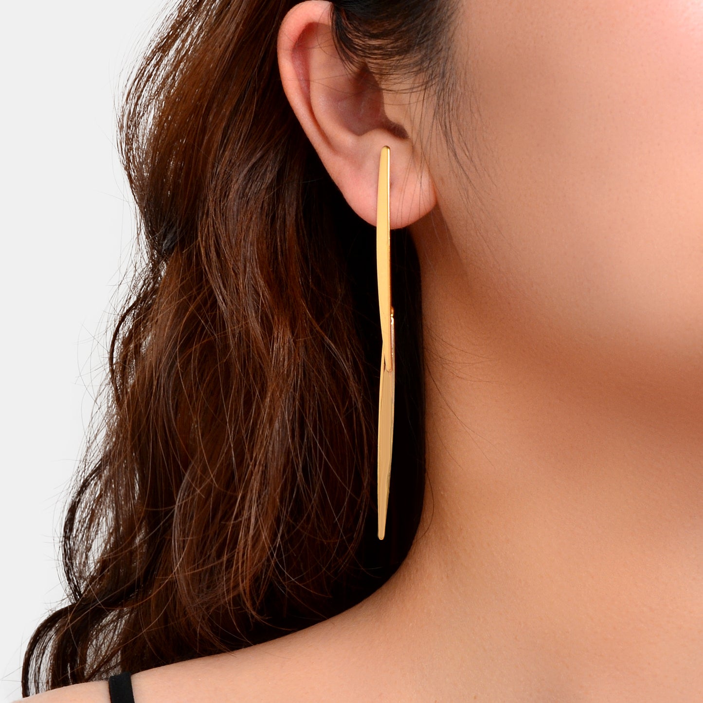 Stylish Golden Silvery Metal Long Pendant Earrings Party Daily Officework Jewelry