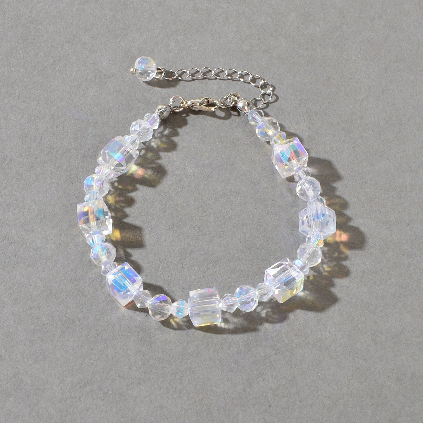 Female Jewelry Handmade Transparent Round Square Bead Bangle Bracelet Collection