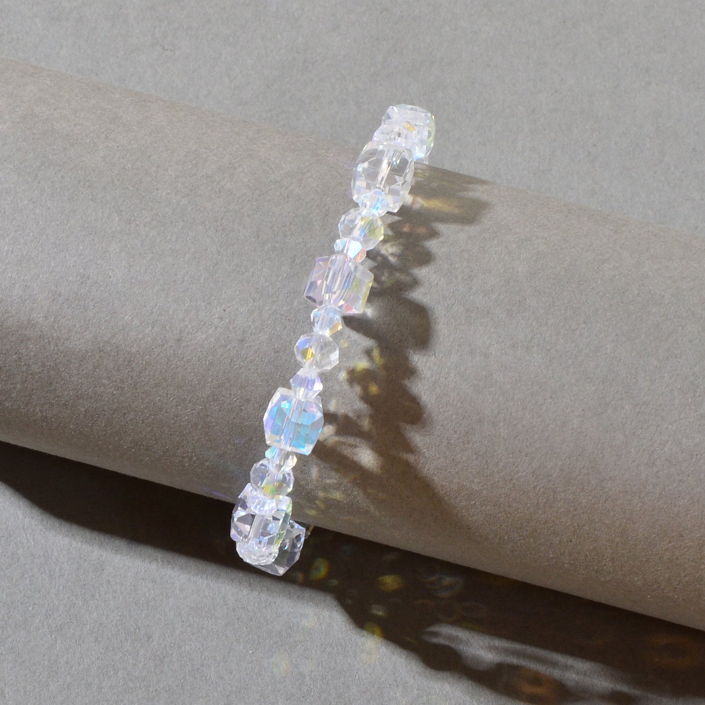 Female Jewelry Handmade Transparent Round Square Bead Bangle Bracelet Collection