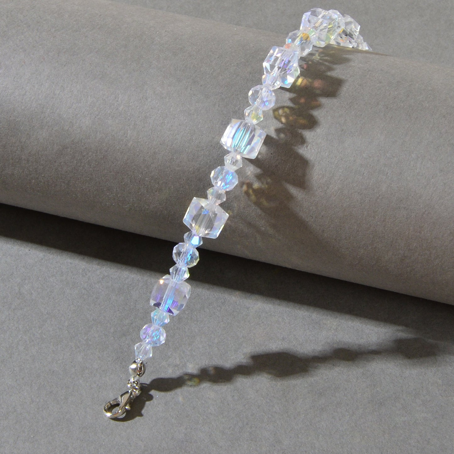 Female Jewelry Handmade Transparent Round Square Bead Bangle Bracelet Collection