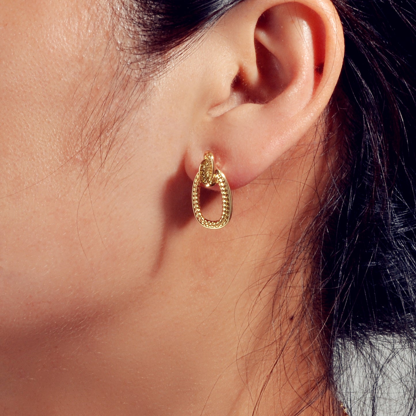 Designer Stylish Gold Circle Geometric Exaggerated Statement Stud Earrings Gift