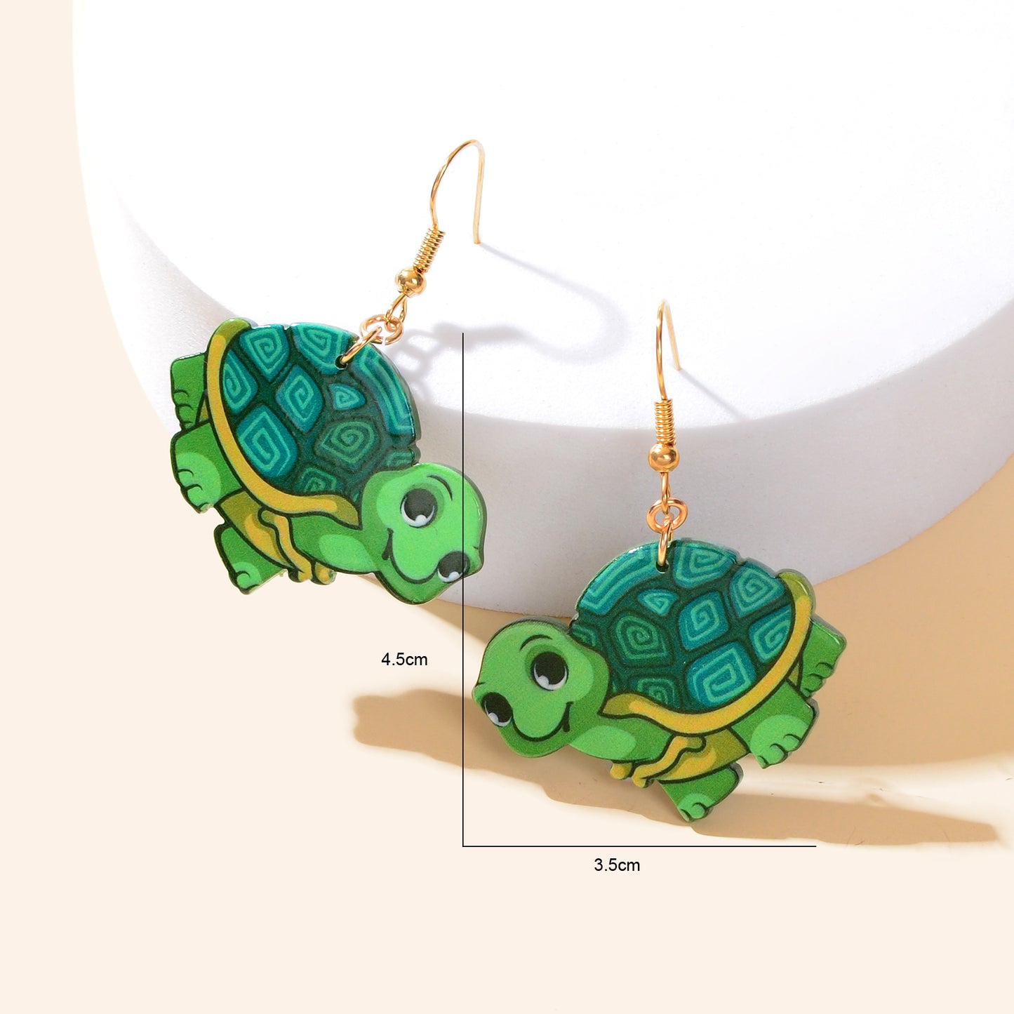 Lovely Acrylic Turtle Animal Dangle Earrings Women Holiday Party Daily Jewelry