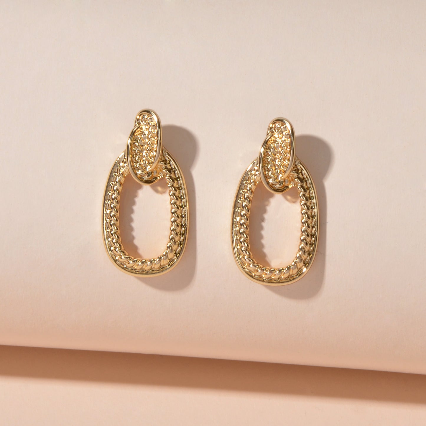 Designer Stylish Gold Circle Geometric Exaggerated Statement Stud Earrings Gift