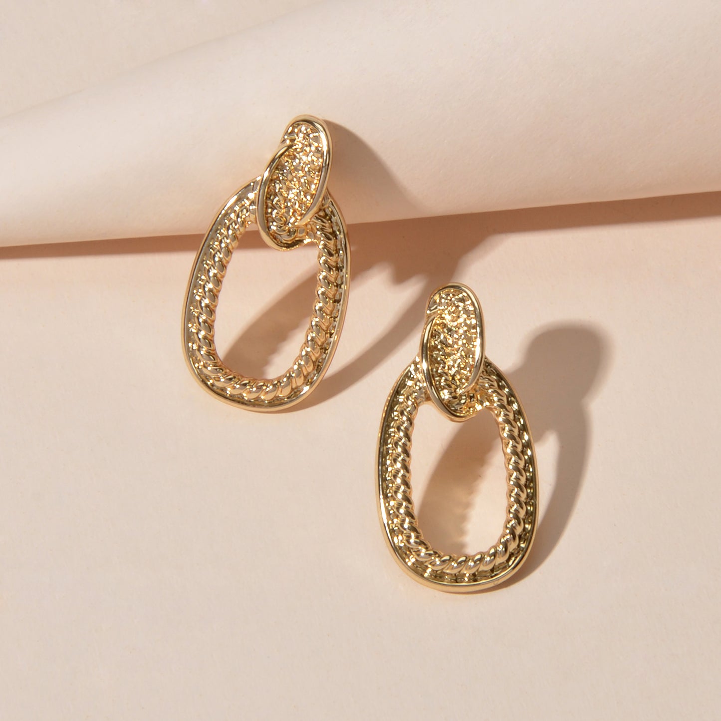 Designer Stylish Gold Circle Geometric Exaggerated Statement Stud Earrings Gift