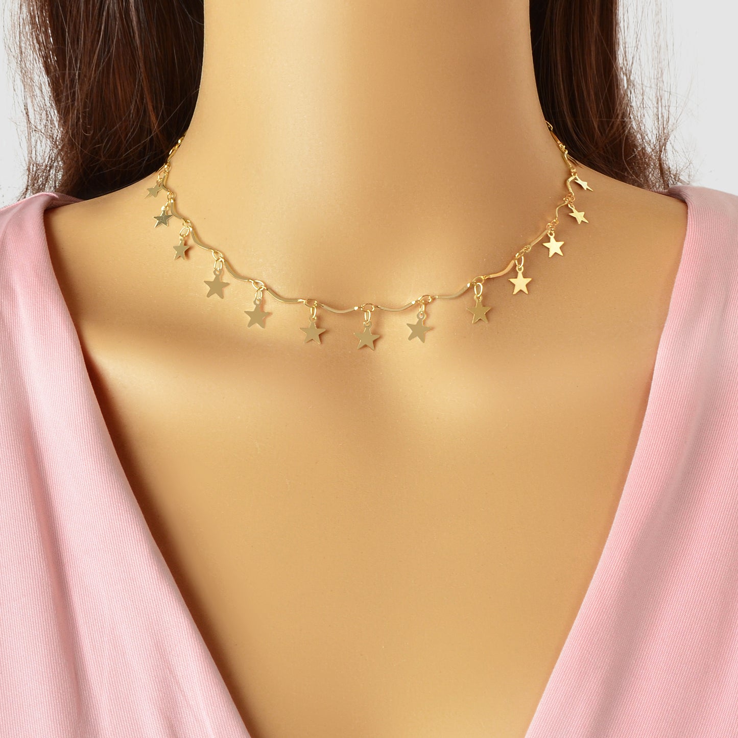 Gold Chain Star Charms Necklace Pendant Choker Wholesale Price Accessories Gift
